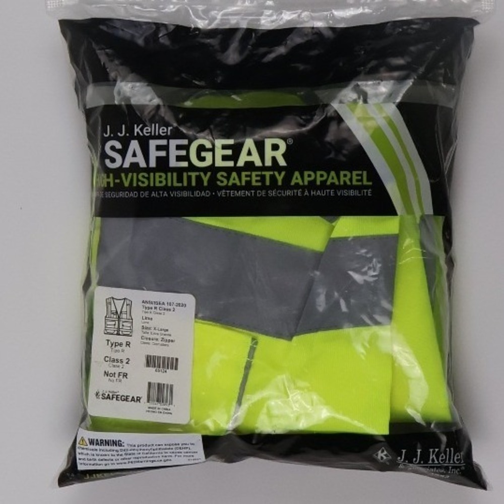 J. J. Keller SafeGear Safety Vest High Visibility XL Lime Mesh Construction Work